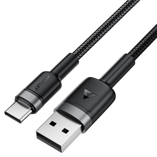 Cable de Carga 3A y Datos Acefast C22-04 USB-A a USB-C – Aleación de Aluminio, 1.2m